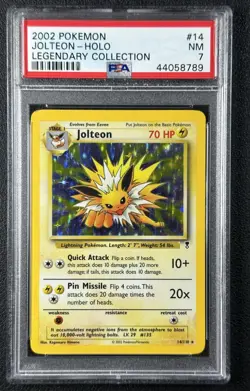 JOLTEON PSA 7 2002 POKEMON LEGENDARY COLL #14/110 HOLO 8789 - Image 1