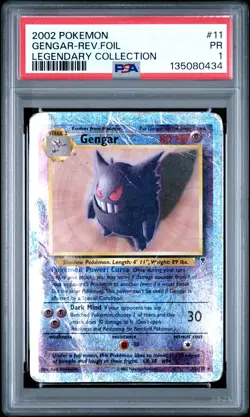 2002 POKEMON LEGENDARY COLLECTION #11 GENGAR-REVERSE FOIL PSA 1 - Image 1