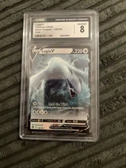 Pokemon Lugia V 138/195 Swsh12: Sword & Shield - Silver Tempest Holo cgc 8 grade - Image 1