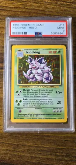 1999 Holo Rare Nidoking 11/102 Base Set Pokemon TCG Card PSA 9 - Image 1
