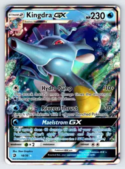 Kingdra GX 18/70 2018 S&M Dragon Majesty Pokemon Card Ultra Rare Holo - Nm - Image 1