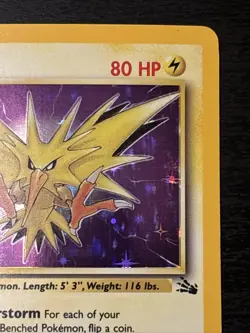 Pokemon TCG Zapdos Holo Rare Card 15/62 Fossil Base Set, Vintage 1999 Nm WOTC - Image 3