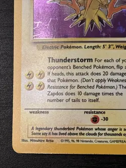 Pokemon TCG Zapdos Holo Rare Card 15/62 Fossil Base Set, Vintage 1999 Nm WOTC - Image 5