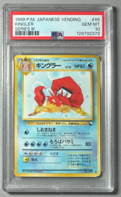 1998 Pokemon Japanese Vending Series III 3 #99 Kingler PSA 10 Graded Card - Image 1
