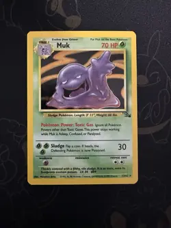 Pokemon TCG Muk 13/62 Fossil Unlimited Holo Rare Card 1999 - Image 1