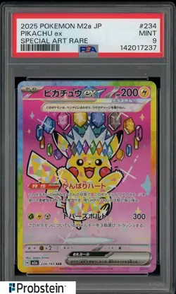2025 Pokemon M2A Japanese Special Art Rare #234 Pikachu ex PSA 9 MINT - Image 1