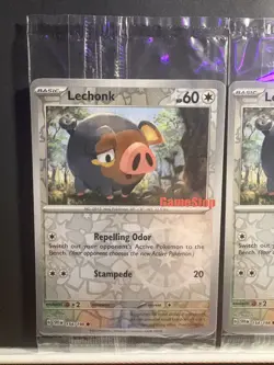 Pokemon [Sealed] Lechonk Scarlet Violet Gamestop Promo Stamp x2 SV 154/198 - Image 2