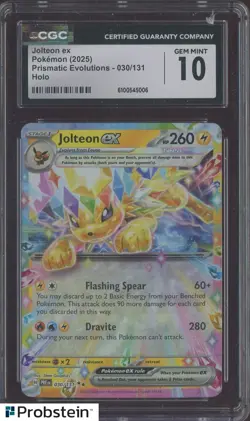 2025 Pokemon Prismatic Evolutions #030 Jolteon ex CGC 10 GEM MINT - Image 1