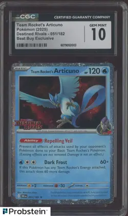 2025 Pokemon Destined Rivals Best Buy Exclusives Team Rocket's Articuno CGC 10 - Image 1
