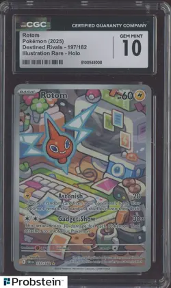 2025 Pokemon Destined Rivals Illustration Rare #197 Rotom CGC 10 GEM MINT - Image 1