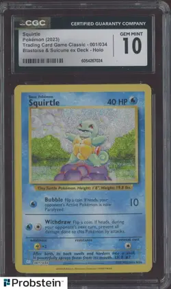 2023 Pokemon Game Classic Blastoise & Suicune ex Deck #001 Squirtle CGC 10 - Image 1