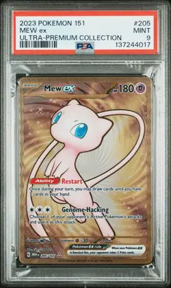 137244017 Mew ex 2023 Pokemon Scarlet Violet 151 Ultra Premium Promo #205 PSA 9 - Image 1