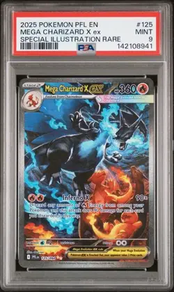 Mega Charizard X ex 125/094 SIR 2025 Pokemon Phantasmal Flames PSA 9 MINT - Image 1