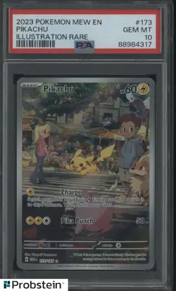 2023 Pokemon MEW EN Illustration Rare #173 Pikachu PSA 10 GEM MINT - Image 1