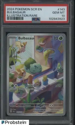 2024 Pokemon SCR EN Illustration Rare #143 Bulbasaur PSA 10 GEM MINT - Image 1