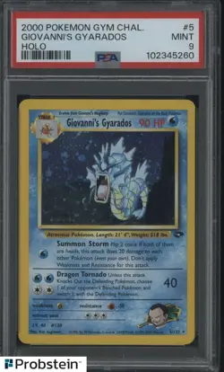 2000 Pokemon Gym Challenge #5 Giovanni's Gyarados Holo PSA 9 MINT - Image 1
