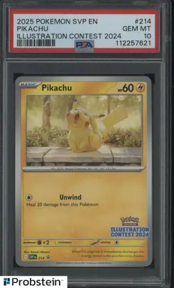 2025 Pokemon SVP EN Illustration Contest #214 Pikachu PSA 10 GEM MINT - Image 1