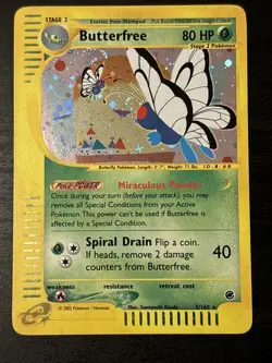 Butterfree 5/165 Expedition Holo 2002 Pokemon Tcg Wotc E Reader Holo Swirl Nm(-) - Image 1