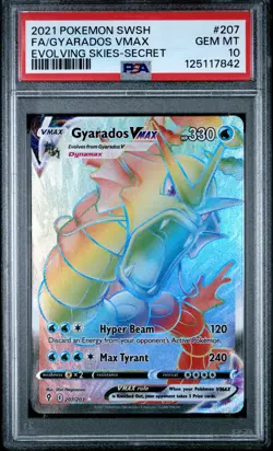 2021 POKEMON SWORD & SHIELD EVOLVING SKIES SECRET FULL ART/GYARADOS VMAX PSA 10 - Image 1