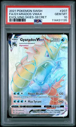 2021 POKEMON SWORD & SHIELD EVOLVING SKIES SECRET FULL ART/GYARADOS VMAX PSA 10 - Image 1