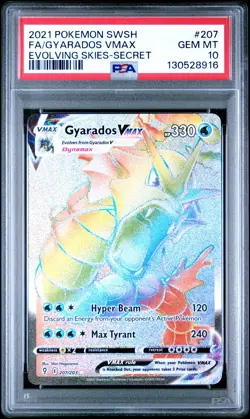 2021 POKEMON SWORD & SHIELD EVOLVING SKIES SECRET FULL ART/GYARADOS VMAX PSA 10 - Image 1