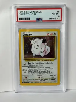 1999 Pokemon Game PSA 8 NM/MT Clefairy Holofoil #5 Unlimited Base - Image 1