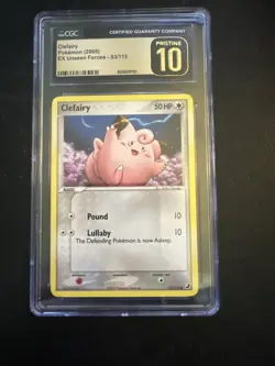 Clefairy Reverse Holo 53 CGC Pritine 10 Pokemon 2005 EX Unseen Forces - Image 1