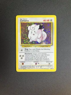 Pokemon TCG Clefairy 5/102 Base Set Unlimited Holo Rare LP - Image 1