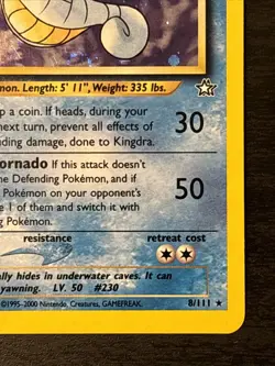 Kingdra (8/111) Rare Holo Neo Genesis Pokemon Card - Near Mint (-) - Image 4