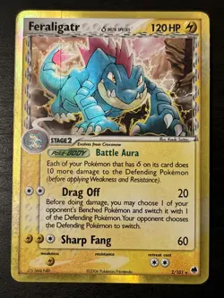 Pokemon TCG Feraligatr EX Dragon Frontiers Holo Rare Card 2/101 Delta Species Mp - Image 1