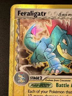 Pokemon TCG Feraligatr EX Dragon Frontiers Holo Rare Card 2/101 Delta Species Mp - Image 2