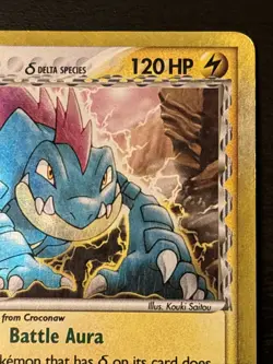 Pokemon TCG Feraligatr EX Dragon Frontiers Holo Rare Card 2/101 Delta Species Mp - Image 3