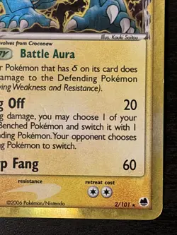 Pokemon TCG Feraligatr EX Dragon Frontiers Holo Rare Card 2/101 Delta Species Mp - Image 4