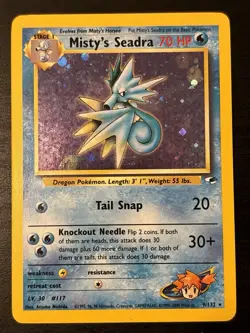 Misty's Seadra Holo Rare Gym Heroes 009/132 Wotc Rare Holo Pokemon Card Lp+ - Image 1