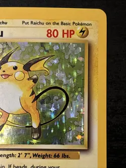 Raichu Holo Rare 014/102 Base Set Holo Unlimited Pokemon Card Wotc Holo Lp+ - Image 3