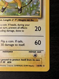 Raichu Holo Rare 014/102 Base Set Holo Unlimited Pokemon Card Wotc Holo Lp+ - Image 4