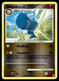 Cranidos 43/123 Pokemon Card Mysterious Treasures Uncomn Rev Holo 70 HP NM R11 - Image 1