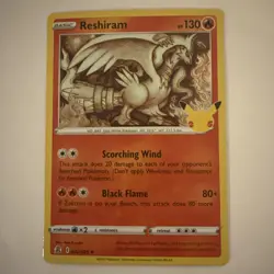 Pokemon TCG Reshiram Card 002/025 Celebrations 25th Anniversary NM Condition - Image 1