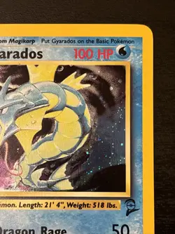 Gyarados Base Set 2 Holo Rare Card 7/130 Unlimited Wotc Holo Rare Pokemon NM - Image 3