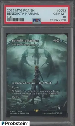 "Tcg 2025 MTG FINAL FANTASY: THROUGH THE AGES #0053 BENEDIKTA HARMAN FOIL PSA 10 - Image 1