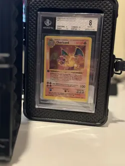 1999 Pokemon Base Set Shadowless 1st Edition Holo Charizard BGS 8 - Image 2