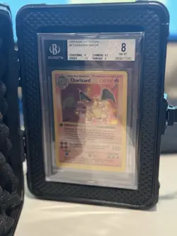 1999 Pokemon Base Set Shadowless 1st Edition Holo Charizard BGS 8 - Image 3