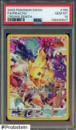 2023 Pokemon SWSH Crown Zenith #160 FA Pikachu PSA 10 GEM MINT - Image 1