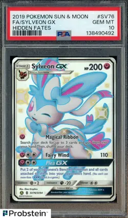 2019 Pokemon Sun & Moon Hidden Fates #SV76 FA Sylveon GX PSA 10 - Image 1