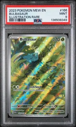 2023 POKEMON MEW EN-151 ILLUSTRATION RARE #166 BULBASAUR PSA 9 - Image 1
