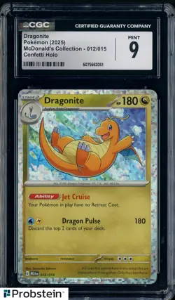 2025 Pokemon Mcdonald's Collection #012/015 Dragonite Confetti Holo CGC 9 - Image 1