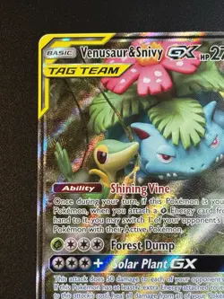 Pokemon Sun & Moon Black Star Promo Venusaur & Snivy GX SM229 NM+ Tag Team - Image 4