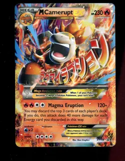 2017 POKEMON XY BLACK STAR PROMO #XY198 M CAMERUPT EX-HOLO PROMO - Image 1