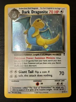 Dark Dragonite Holo Rare Legendary Collection 2002 Pokemon Wotc Holo 005/110 Lp - Image 1