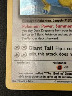 Dark Dragonite Holo Rare Legendary Collection 2002 Pokemon Wotc Holo 005/110 Lp - Image 5